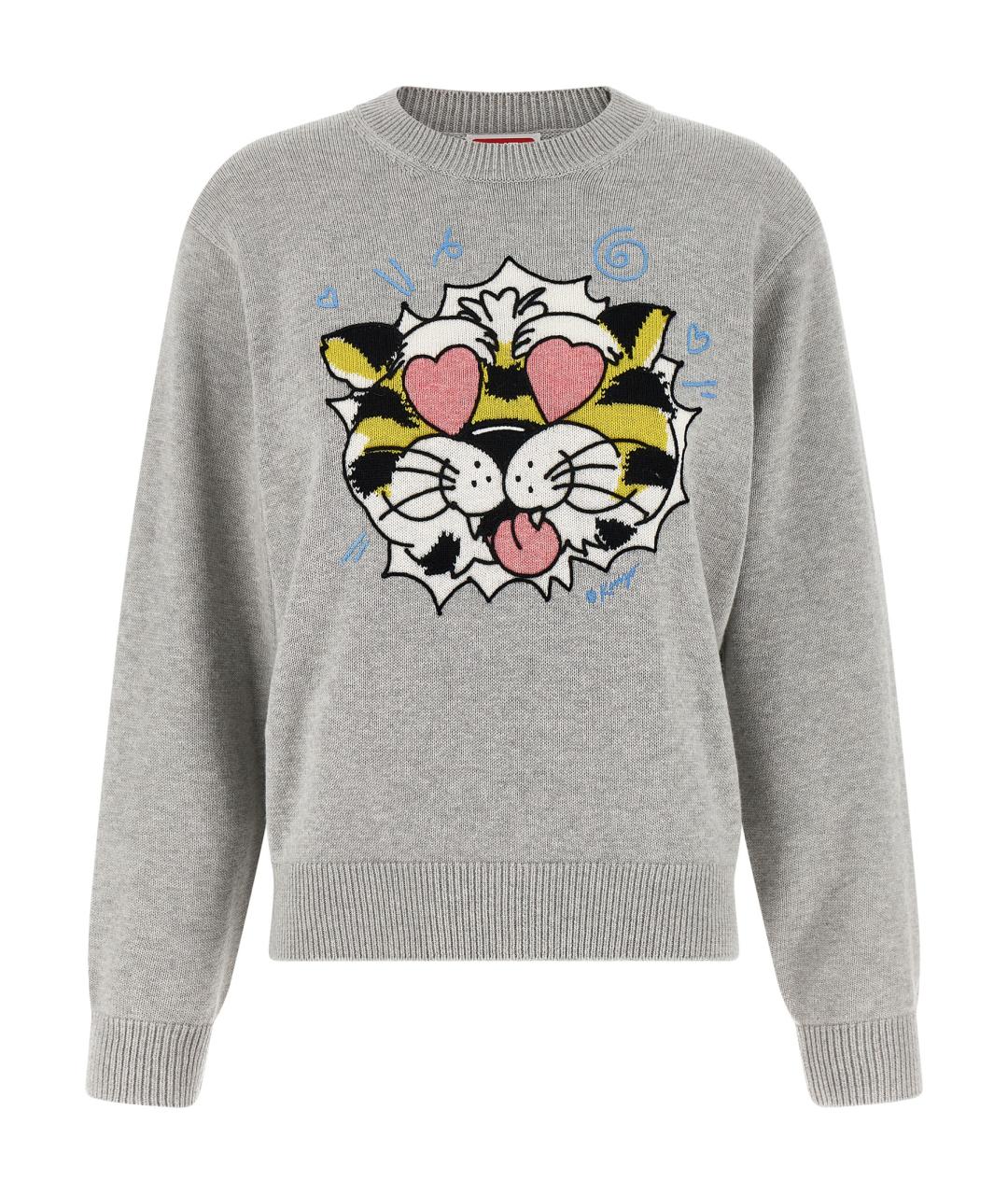 KENZO Серый шерстяной джемпер / свитер, фото 1