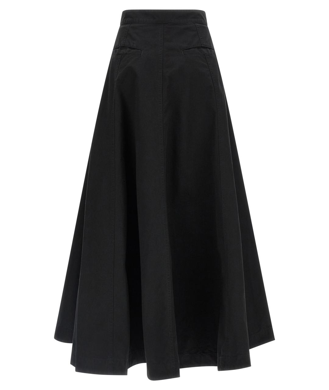 BALENCIAGA Черная хлопковая юбка миди, фото 2