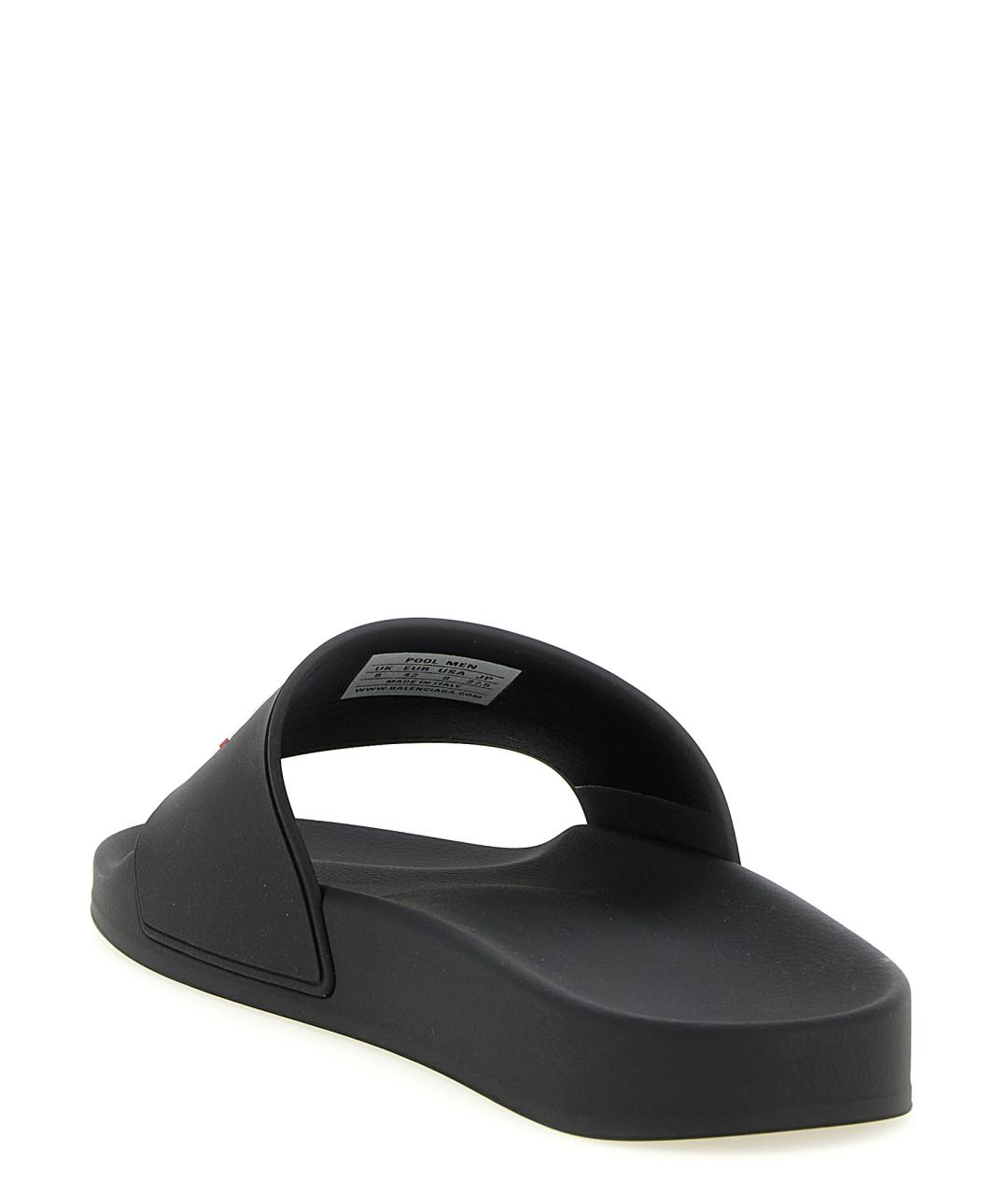 BALENCIAGA Черные резиновые шлепанцы, фото 3