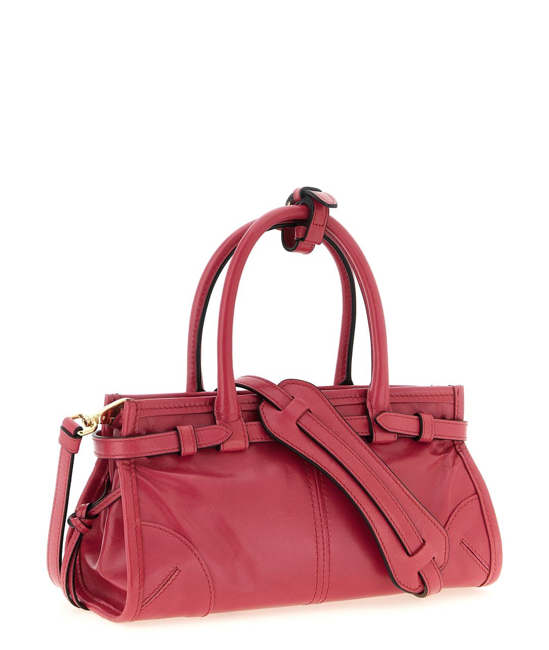 PRADA Фуксия кожаная сумка с короткими ручками, фото 2