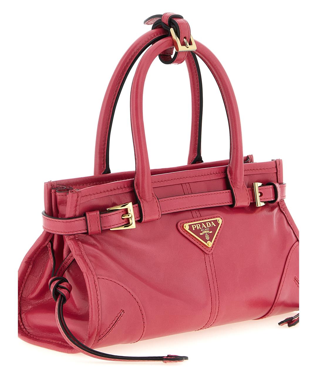 PRADA Фуксия кожаная сумка с короткими ручками, фото 3