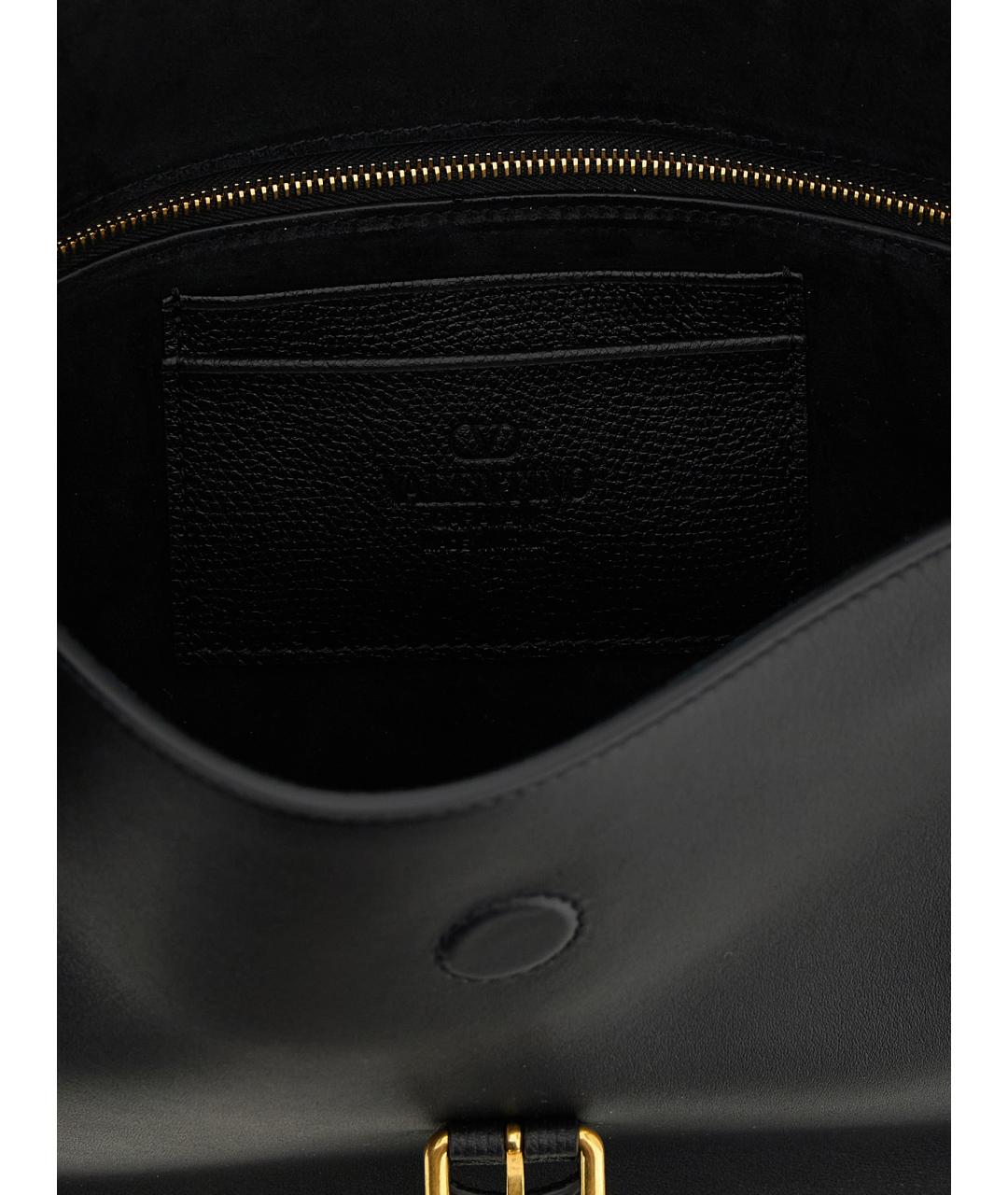 VALENTINO Черная кожаная сумка на плечо, фото 4