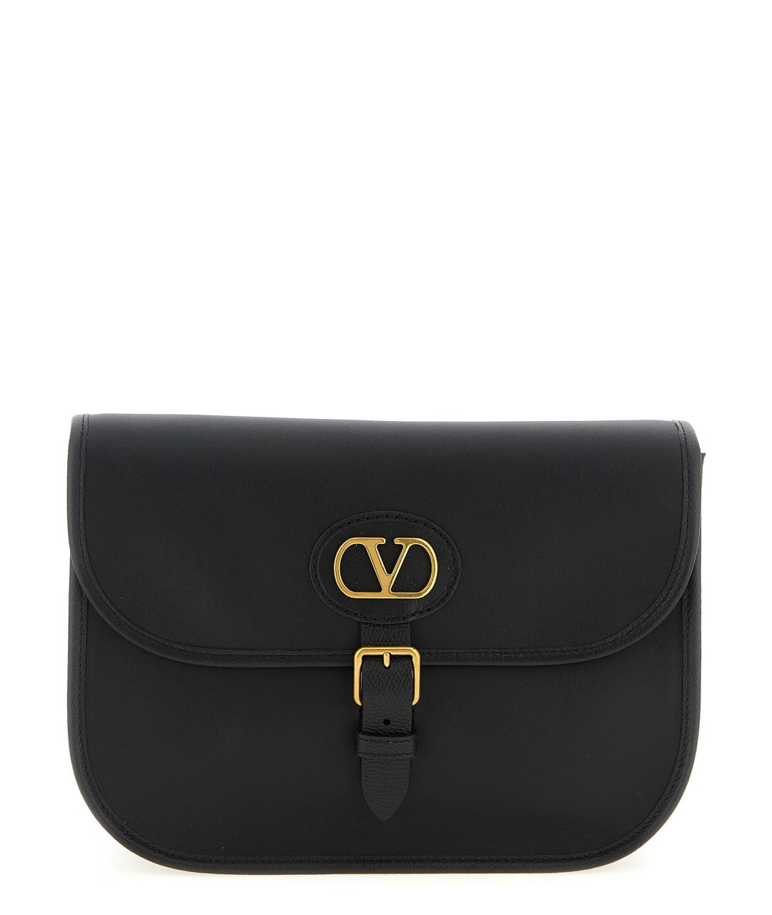 VALENTINO Черная кожаная сумка на плечо, фото 1