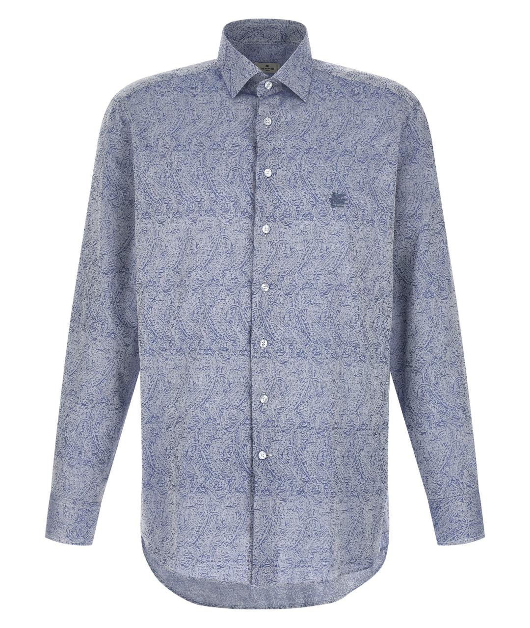 ETRO Синяя хлопковая кэжуал рубашка, фото 1