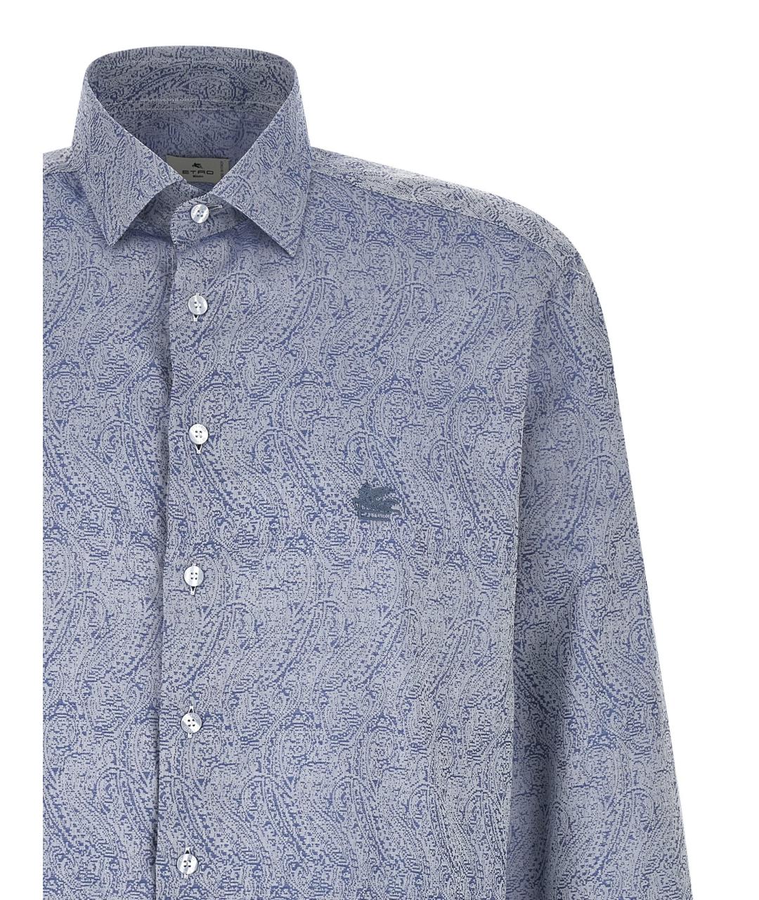 ETRO Синяя хлопковая кэжуал рубашка, фото 3