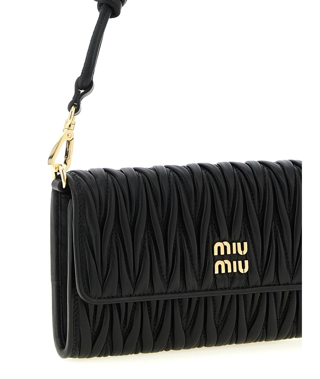 MIU MIU Черная кожаная сумка через плечо, фото 3