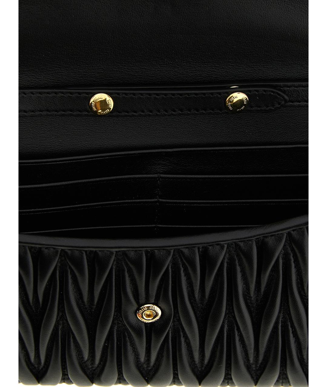 MIU MIU Черная кожаная сумка через плечо, фото 4
