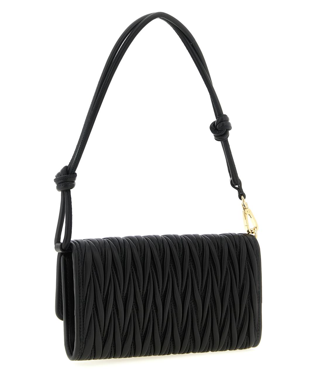 MIU MIU Черная кожаная сумка через плечо, фото 2