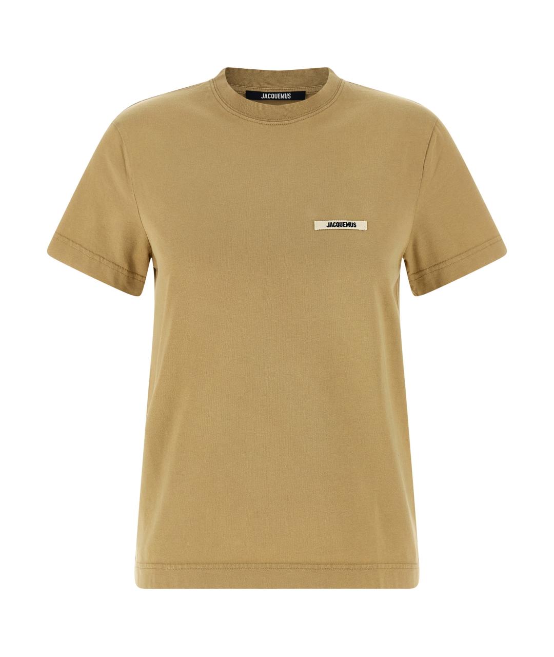 JACQUEMUS Бежевая хлопковая футболка, фото 1
