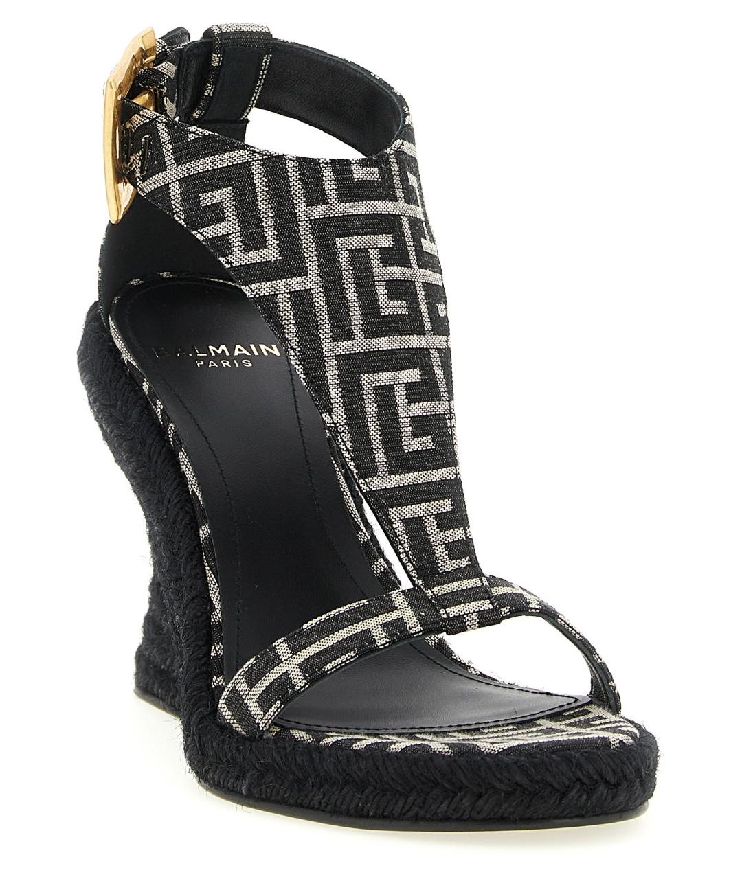 BALMAIN Черные текстильные босоножки, фото 2