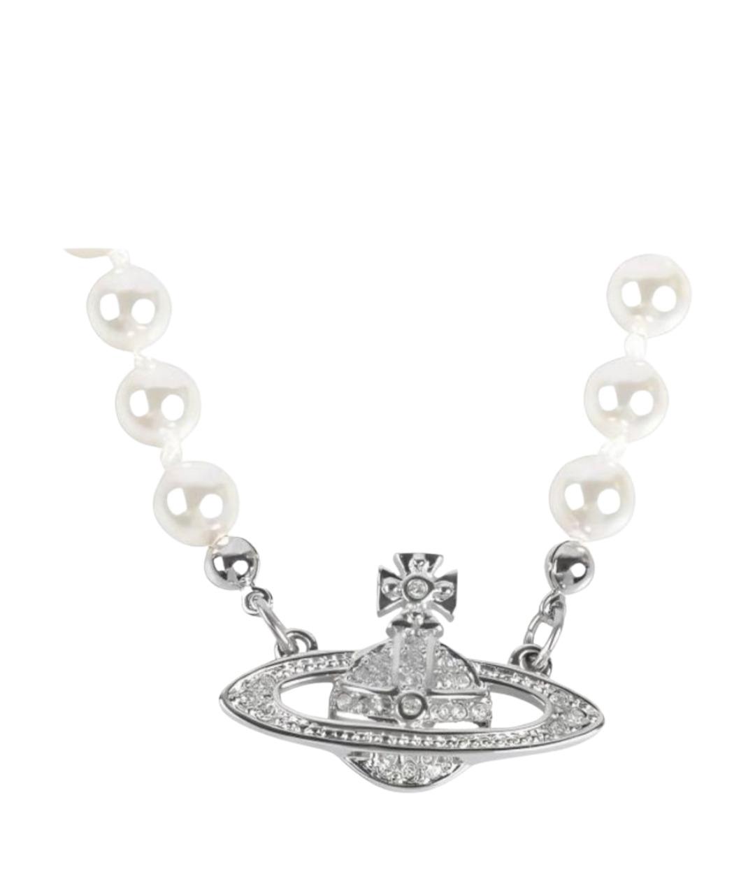 VIVIENNE WESTWOOD Белое металлическое колье, фото 1