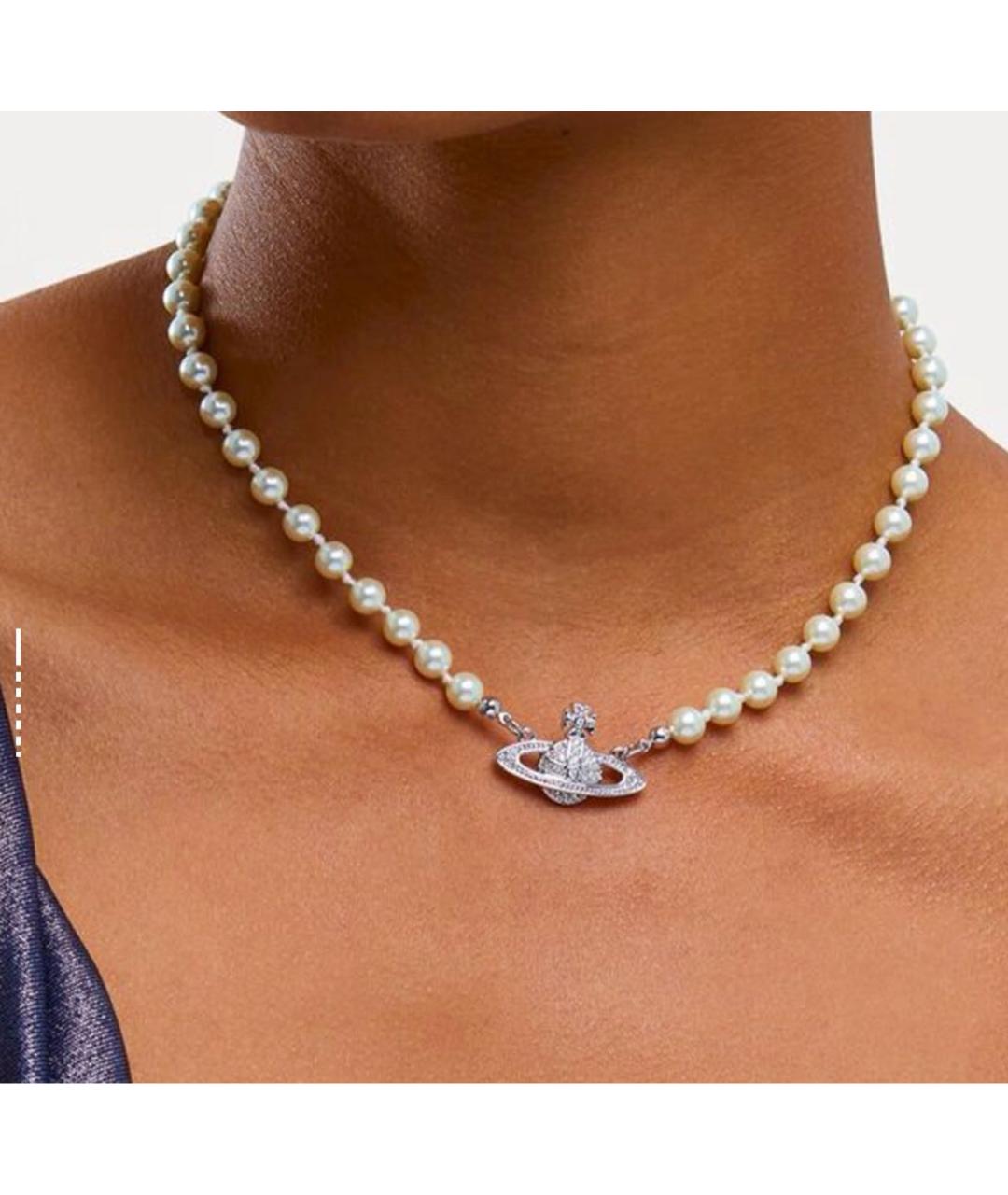 VIVIENNE WESTWOOD Белое металлическое колье, фото 3