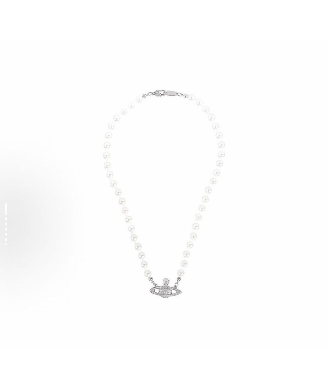 VIVIENNE WESTWOOD Белое металлическое колье, фото 2