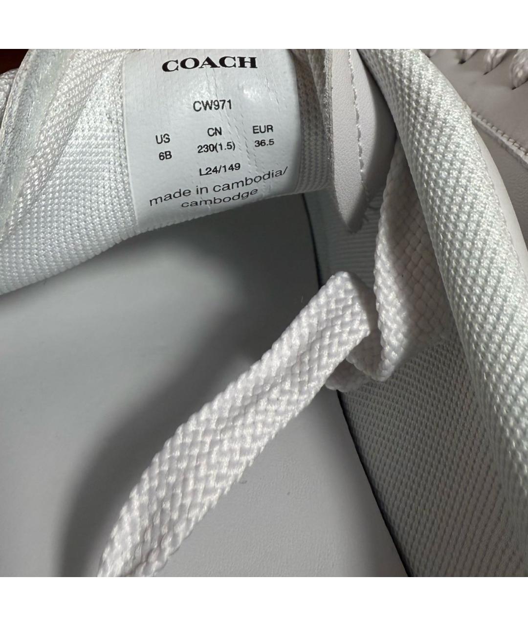 COACH Белые кожаные кеды, фото 5