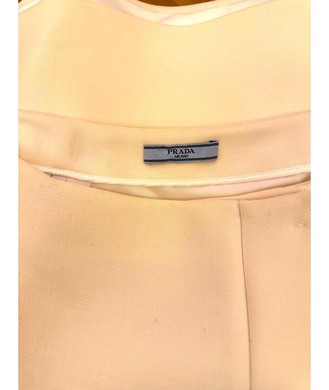 PRADA Белая шерстяная юбка мини, фото 4