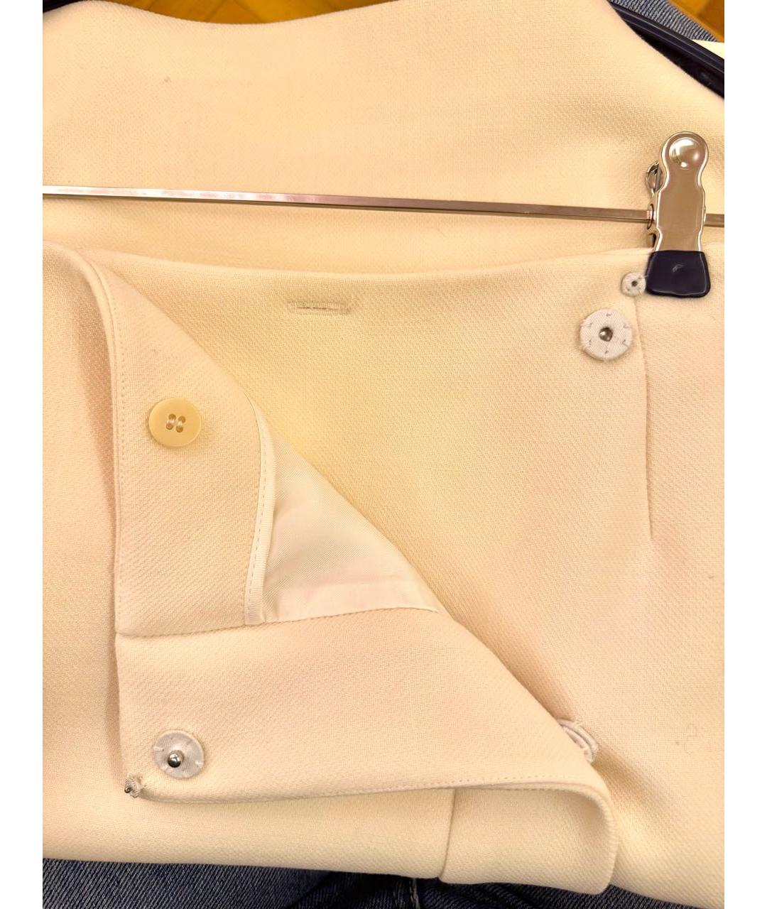 PRADA Белая шерстяная юбка мини, фото 3