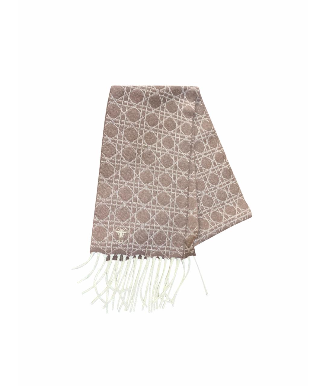 CHRISTIAN DIOR Бежевый кашемировый шарф, фото 1