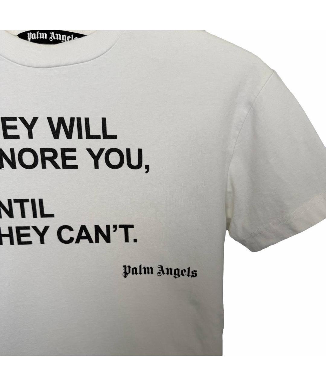 PALM ANGELS Белая хлопковая футболка, фото 2