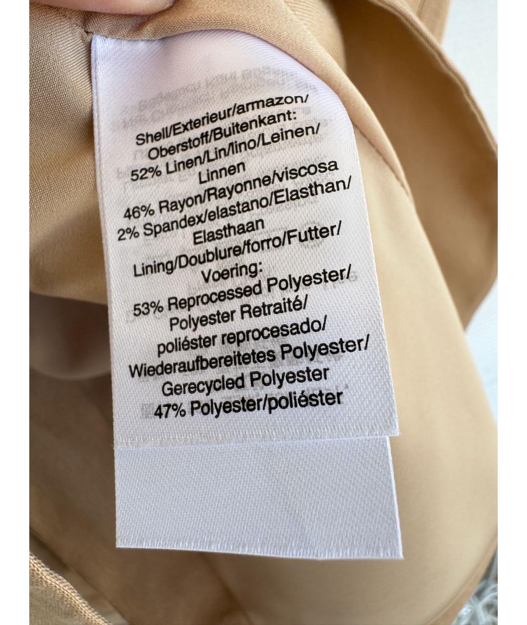 DKNY Бежевый льняной жакет/пиджак, фото 5