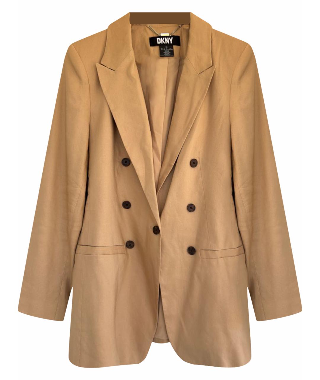 DKNY Бежевый льняной жакет/пиджак, фото 1
