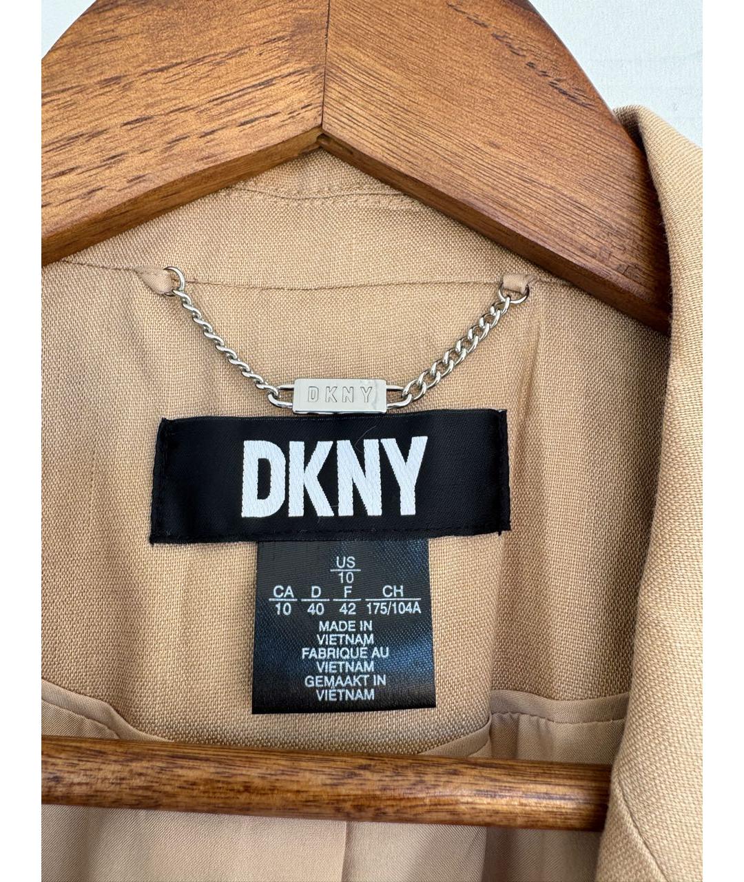 DKNY Бежевый льняной жакет/пиджак, фото 3