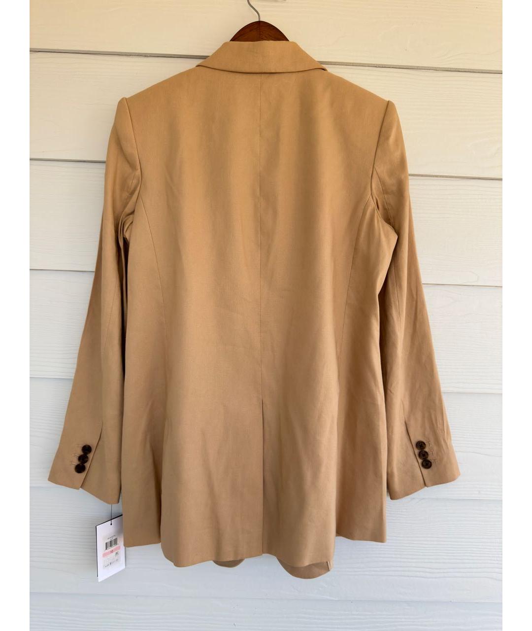 DKNY Бежевый льняной жакет/пиджак, фото 7