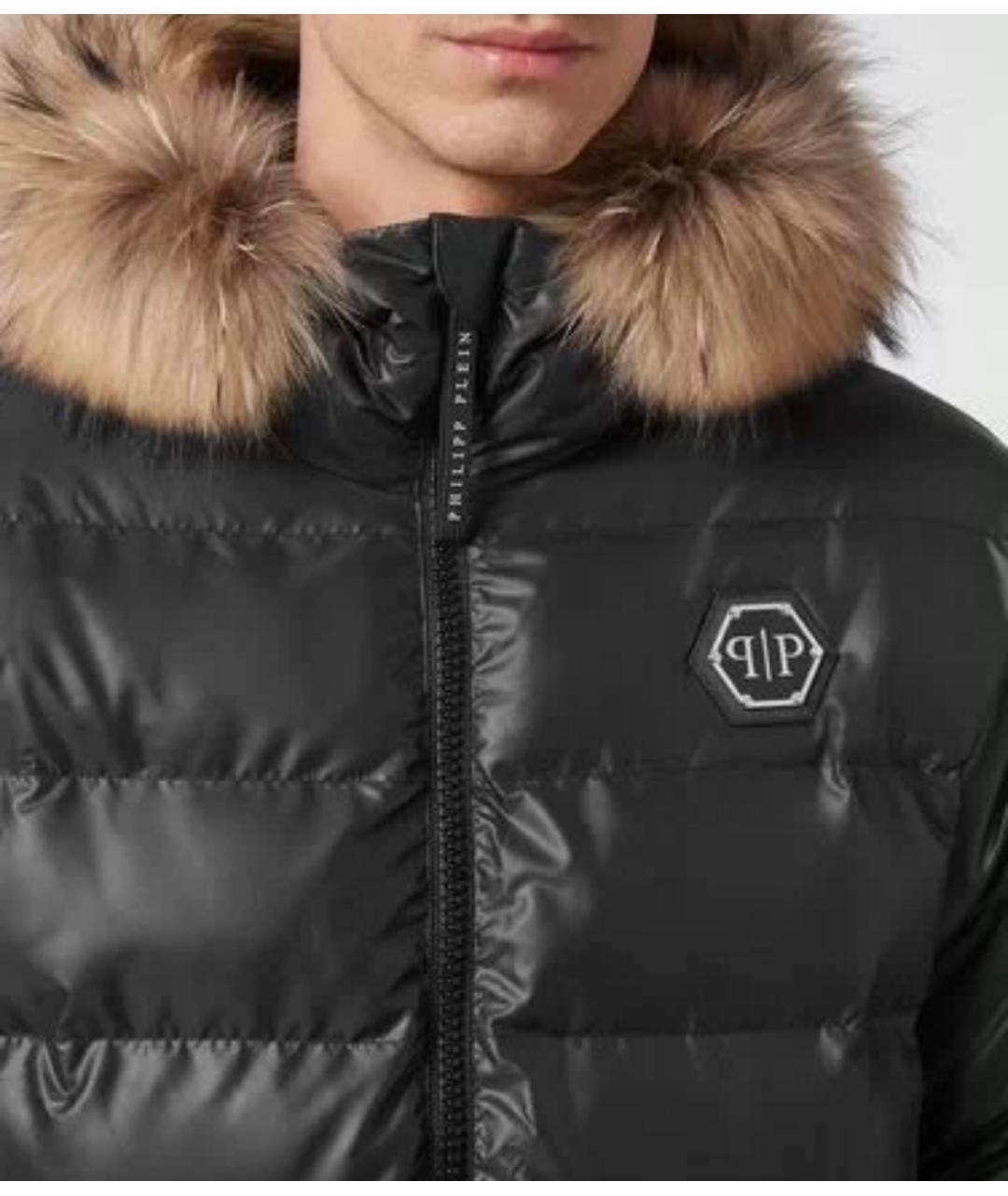 PHILIPP PLEIN Черный полиэстеровый пуховик, фото 4