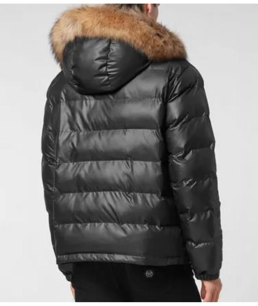 PHILIPP PLEIN Черный полиэстеровый пуховик, фото 2