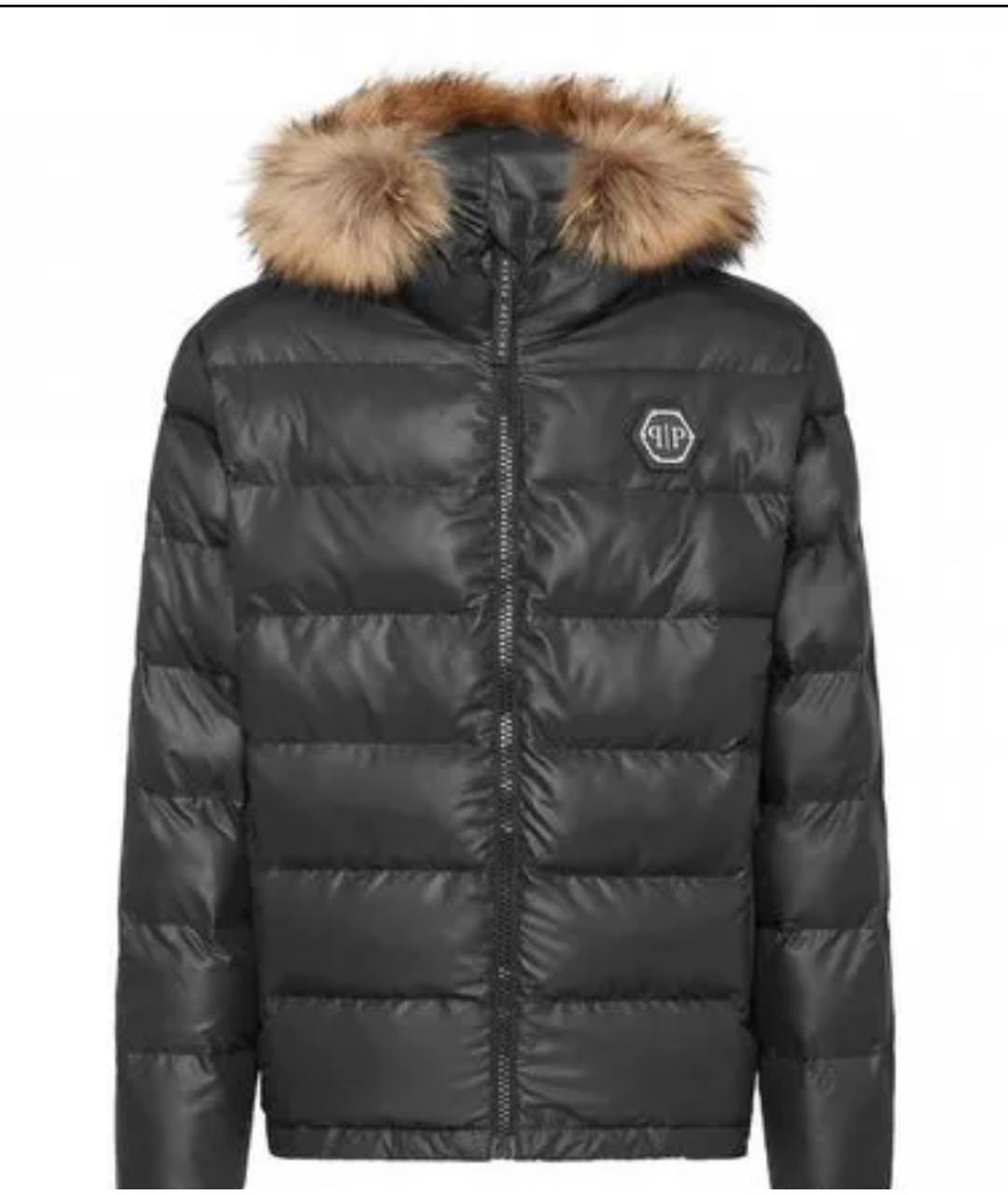 PHILIPP PLEIN Черный полиэстеровый пуховик, фото 9