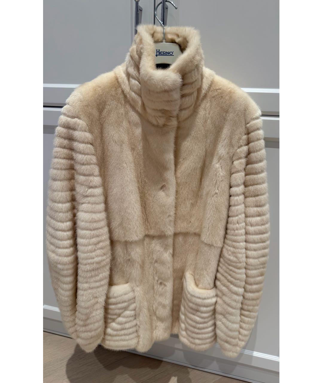 BRASCHI Бежевая меховая шуба, фото 5