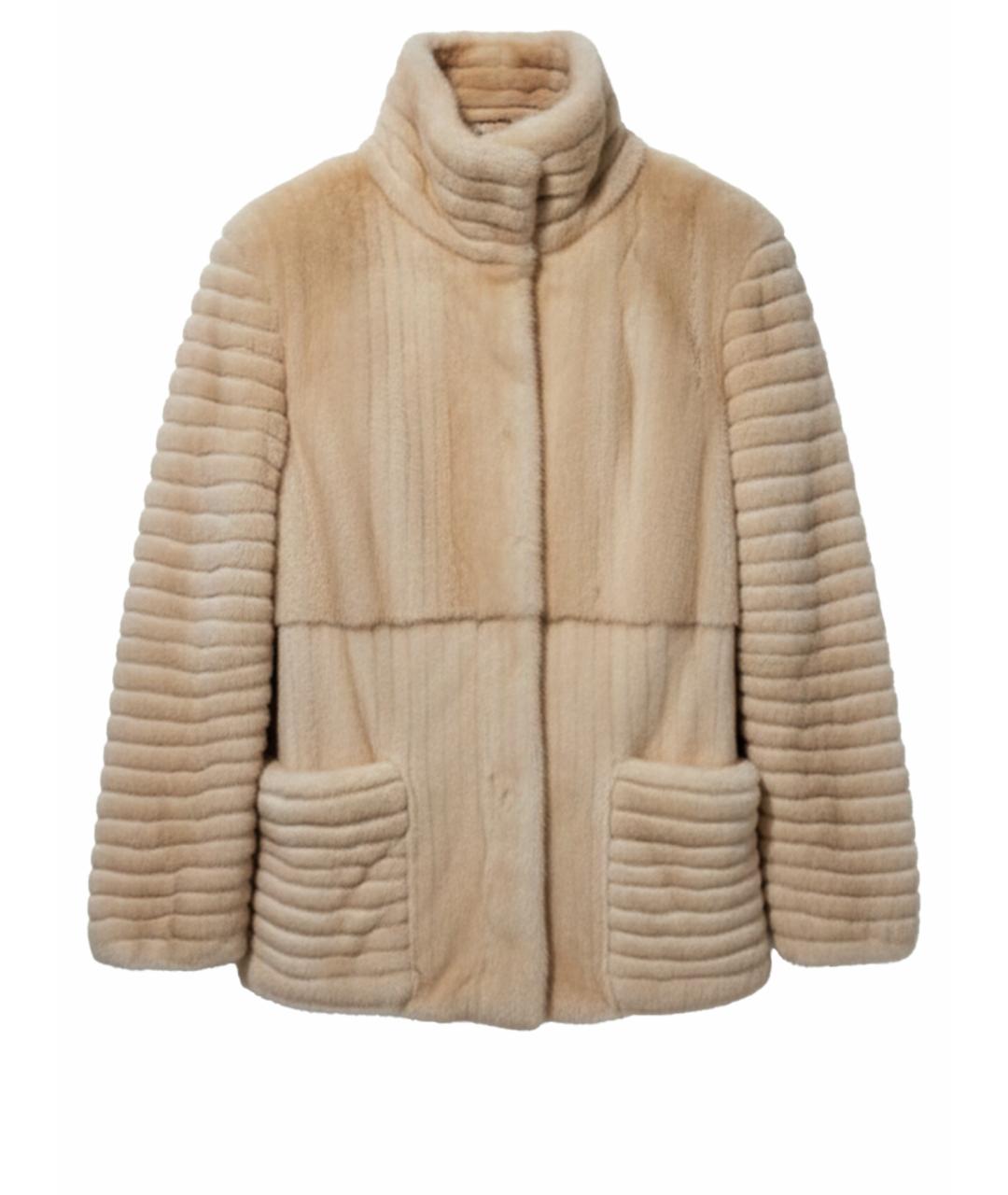 BRASCHI Бежевая меховая шуба, фото 1