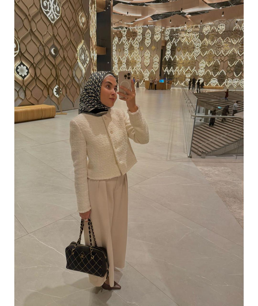 CHANEL Темно-синяя шерстяная сумка с короткими ручками, фото 8