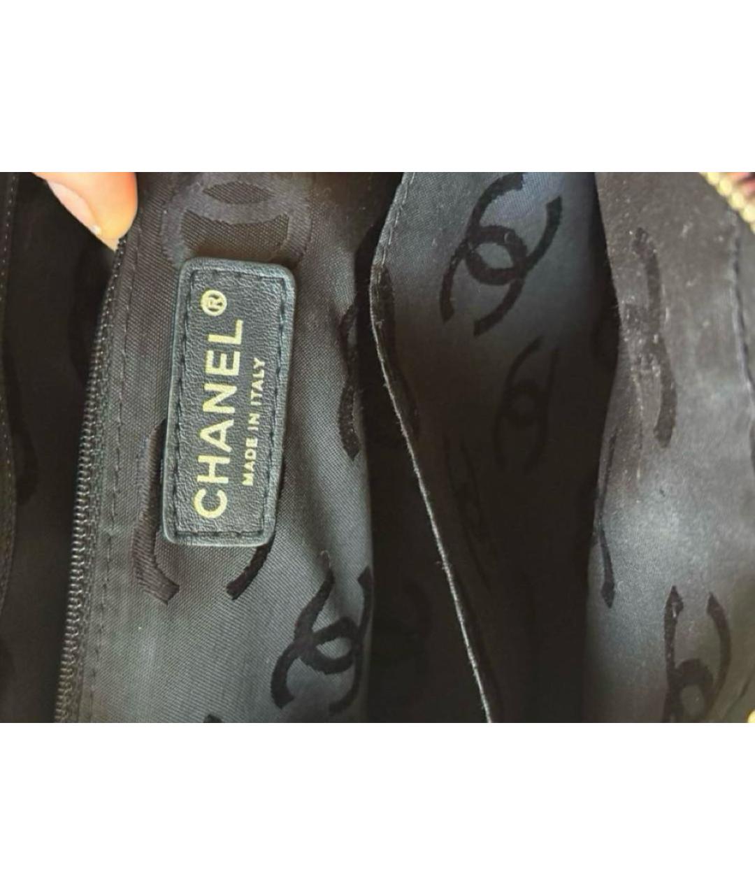 CHANEL Темно-синяя шерстяная сумка с короткими ручками, фото 5