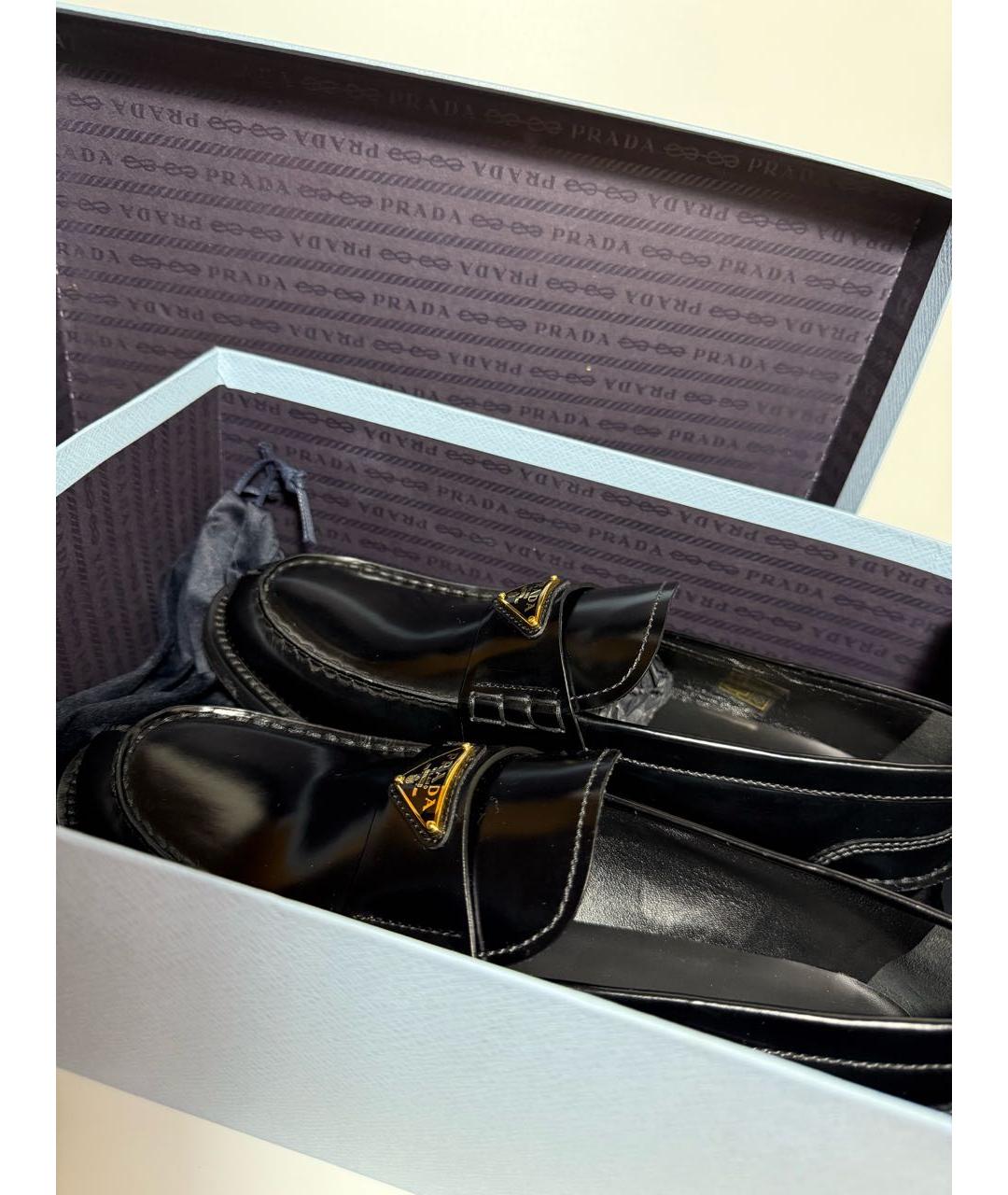 PRADA Черные кожаные лоферы, фото 7