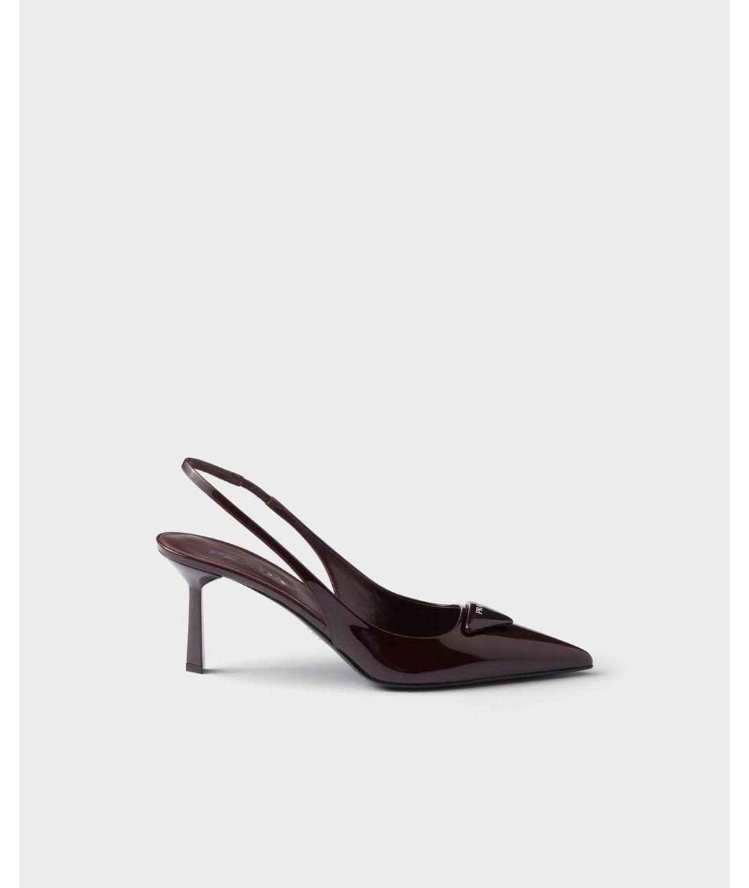 PRADA Бордовые кожаные туфли, фото 5