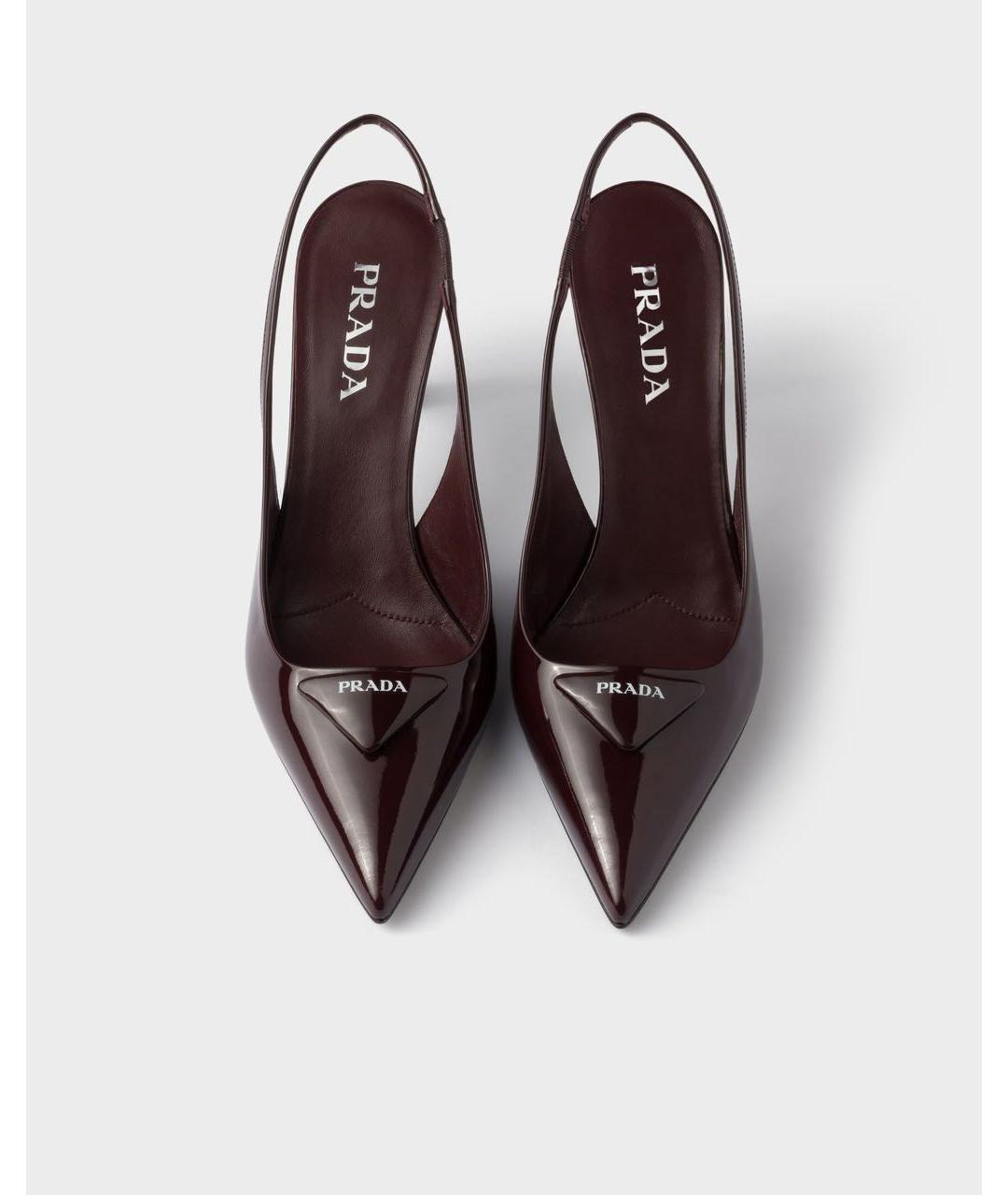 PRADA Бордовые кожаные туфли, фото 4