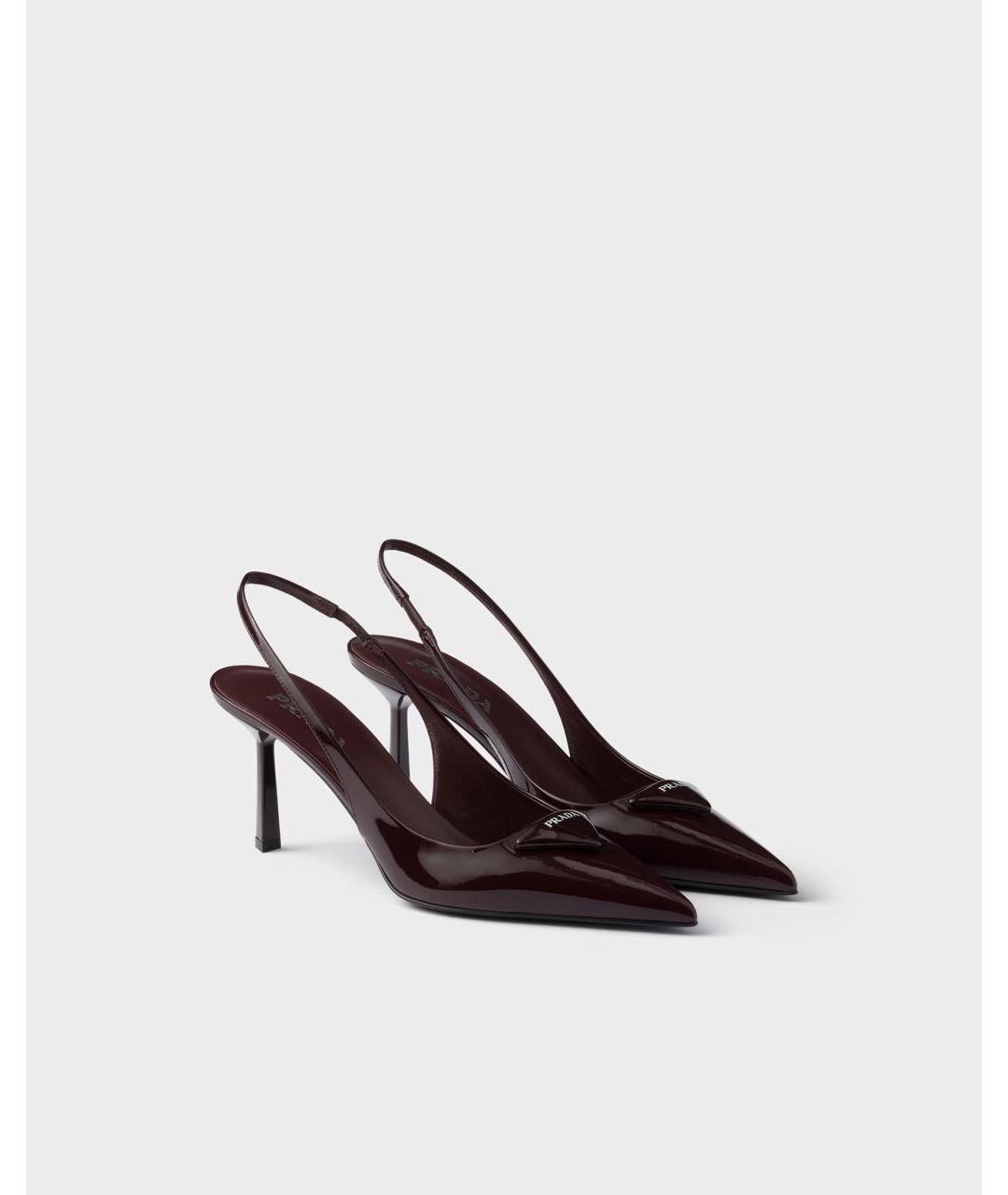 PRADA Бордовые кожаные туфли, фото 2