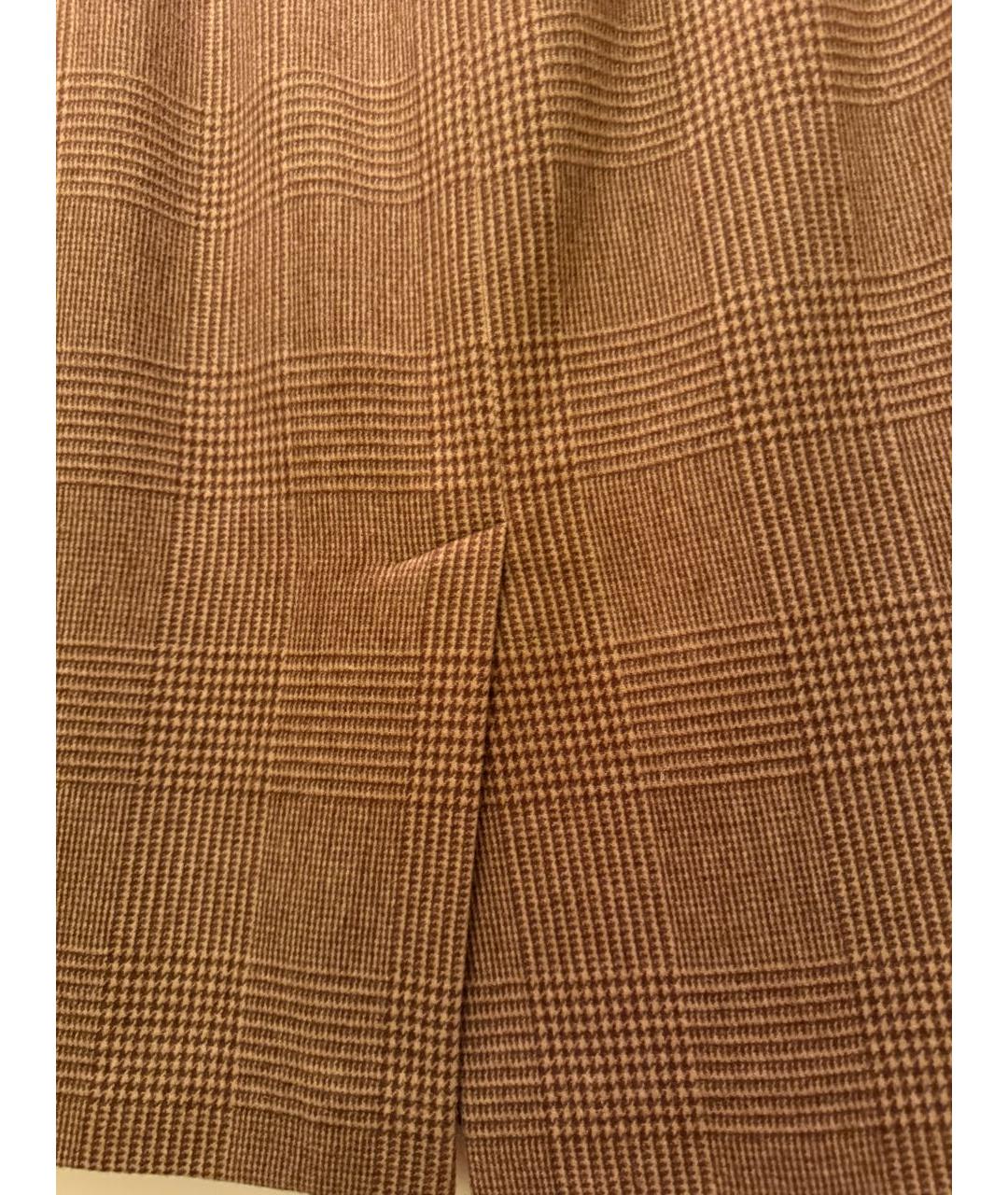 MAX MARA Коричневая шерстяная юбка миди, фото 3