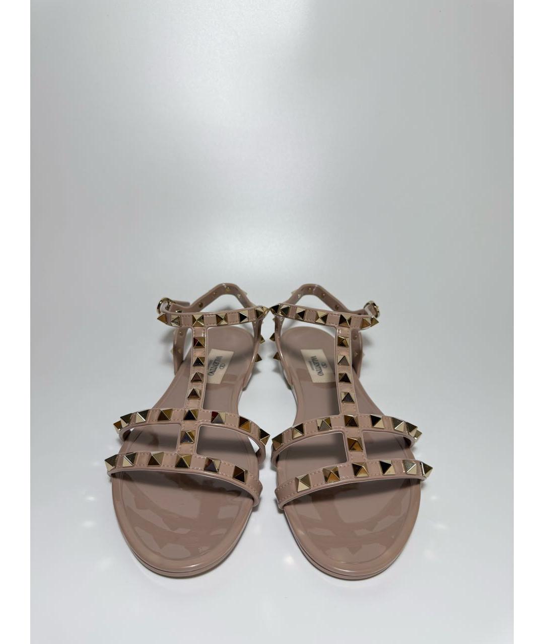 VALENTINO Бежевые резиновые сандалии, фото 3