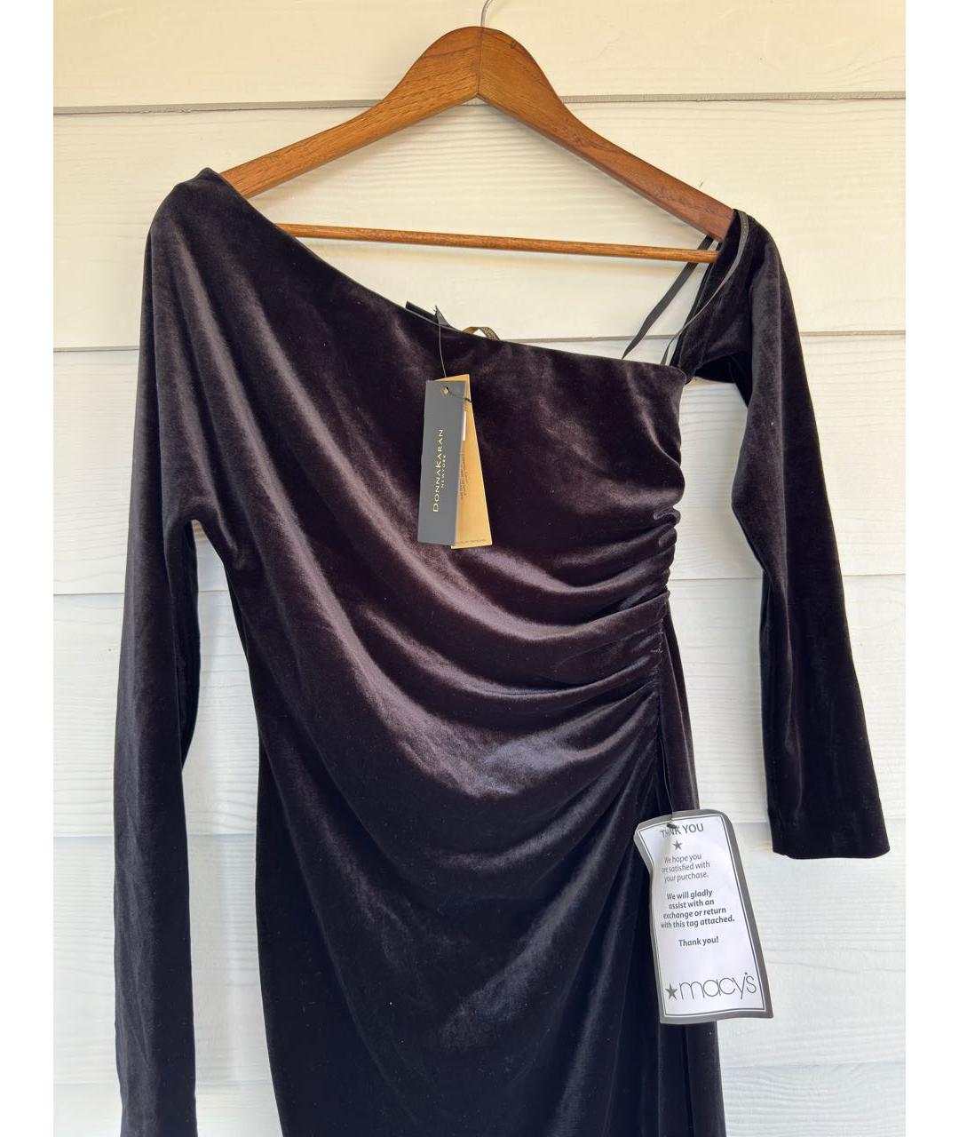 DKNY Черное полиэстеровое коктейльное платье, фото 5