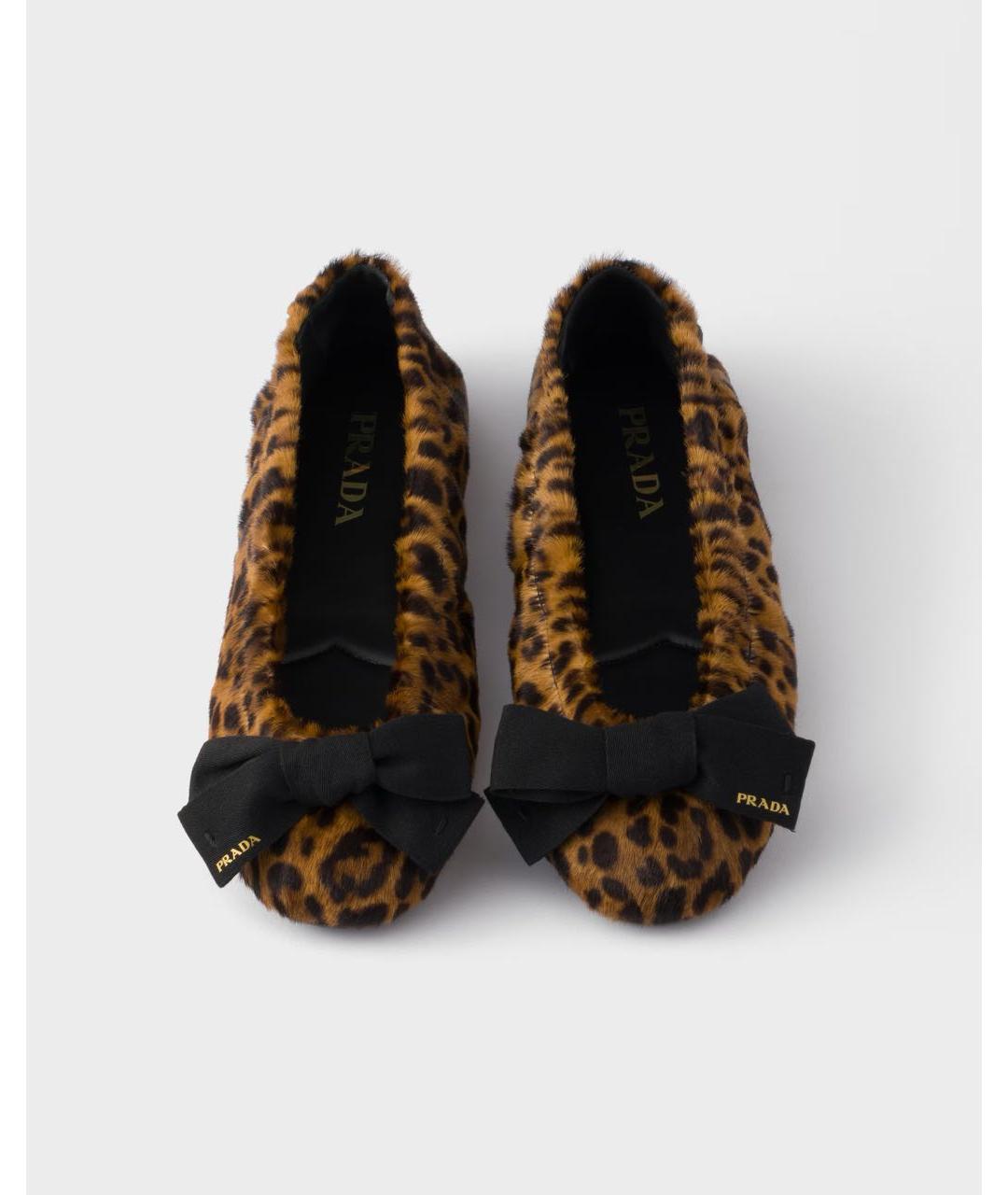 PRADA Коричневые кожаные балетки, фото 4