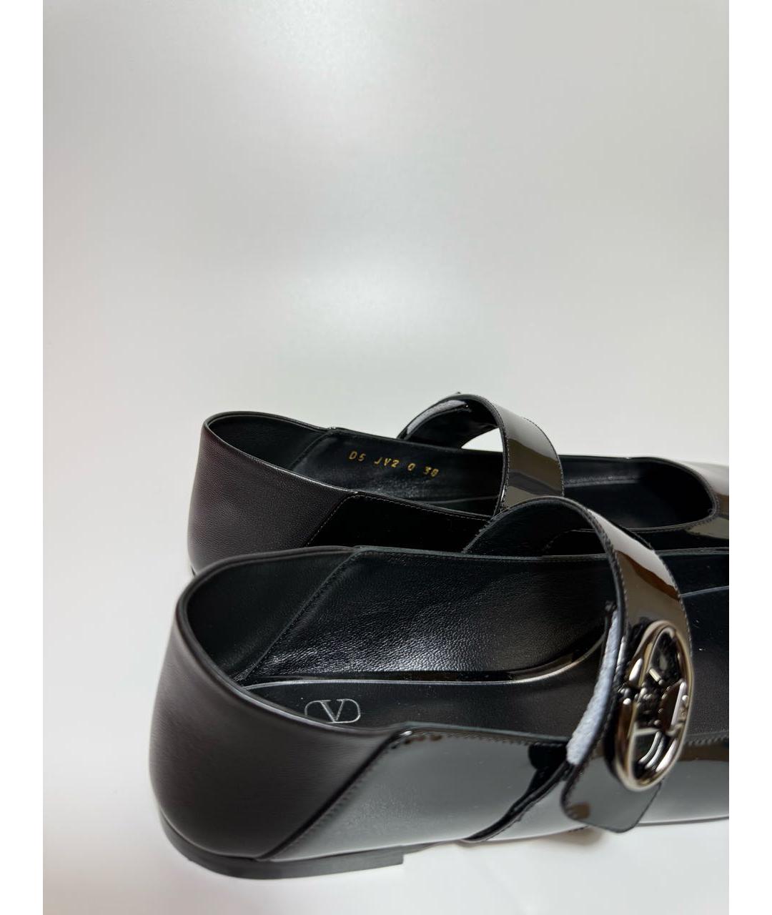 VALENTINO Черные балетки из лакированной кожи, фото 4