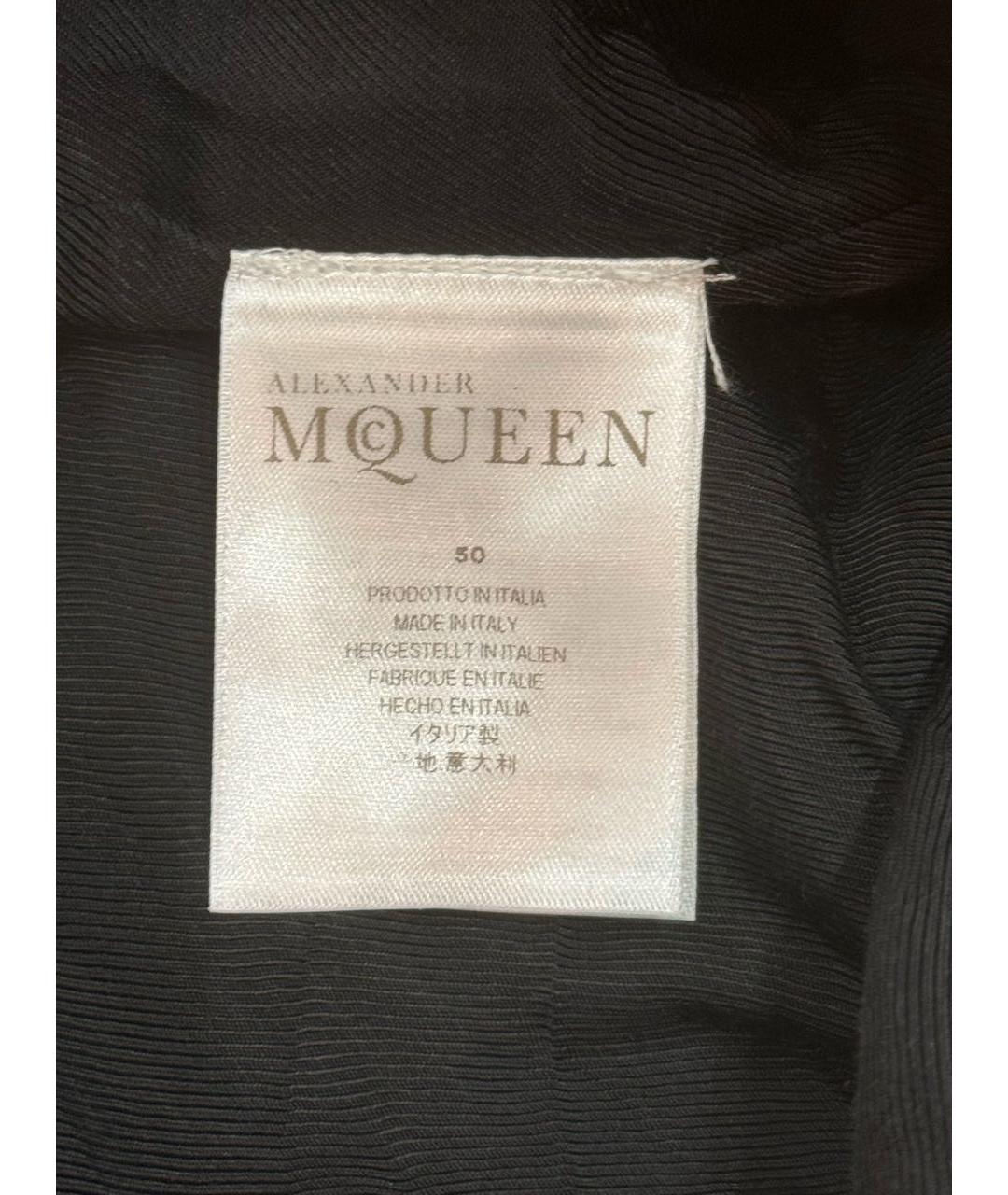 ALEXANDER MCQUEEN Золотые шелковые классические брюки, фото 7