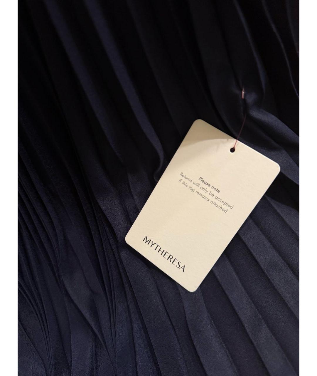 POLO RALPH LAUREN Темно-синяя полиэстеровая юбка миди, фото 2