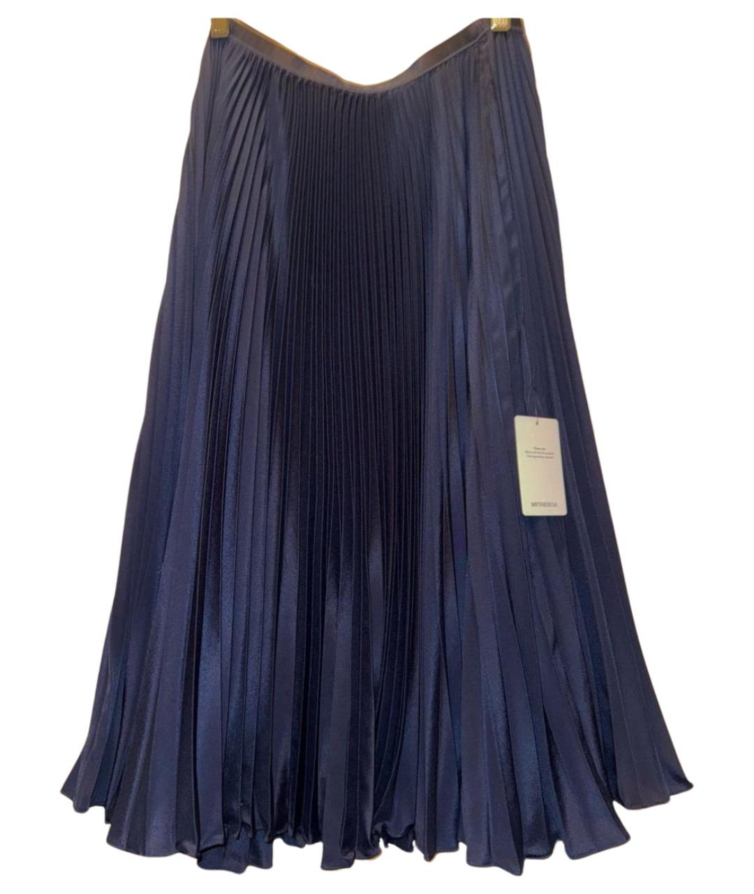 POLO RALPH LAUREN Темно-синяя полиэстеровая юбка миди, фото 1