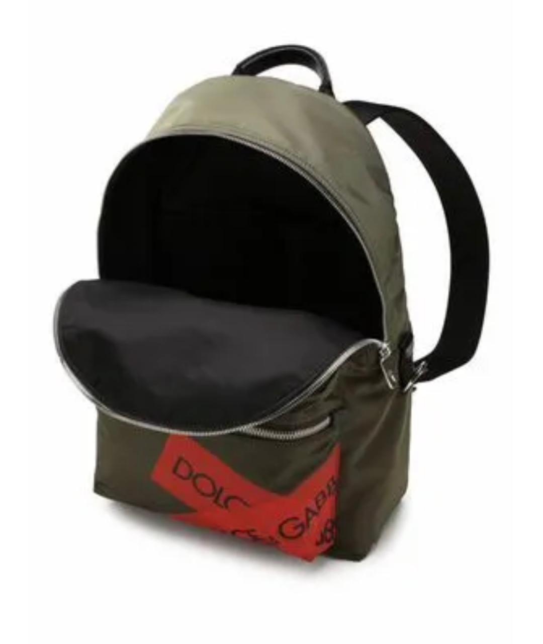 DOLCE&GABBANA Хаки тканевый рюкзак, фото 4