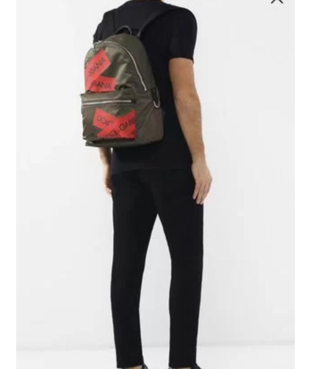 DOLCE&GABBANA Хаки тканевый рюкзак, фото 9