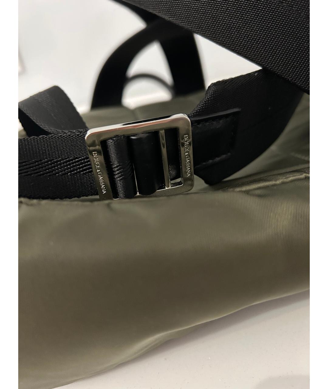 DOLCE&GABBANA Хаки тканевый рюкзак, фото 7