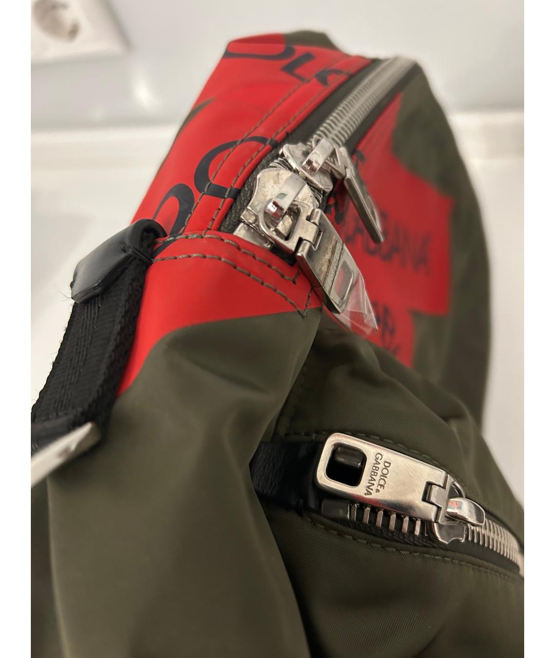 DOLCE&GABBANA Хаки тканевый рюкзак, фото 6