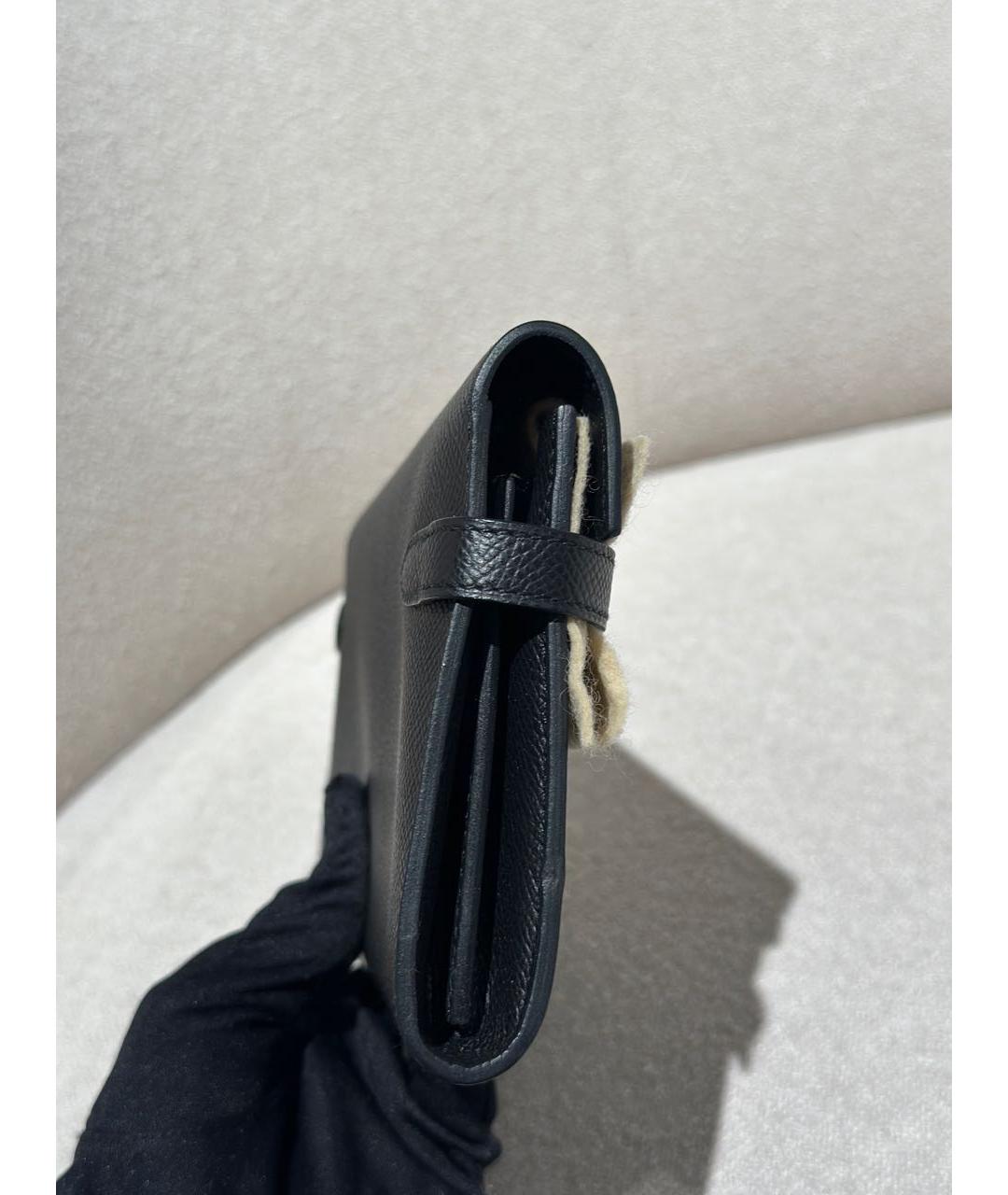 HERMES Черный кожаный кошелек, фото 3